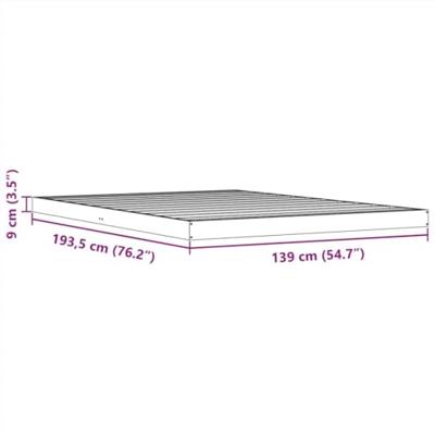 Bedframe massief grenenhout wasbruin 135x190 cm Bedframe massief grenenhout wasbruin 135x190 cm