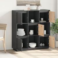 Hoge kast 110,5x35x117 cm massief grenenhout grijs - thumbnail