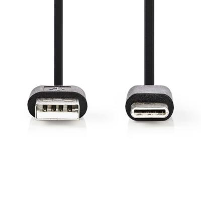 Nedis CCGP60600BK01 Usb 2.0-kabel Type-c Male - A Male 0,1 M Zwart