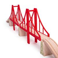 Bigjigs houten rails - dubbele hangbrug, 7dlg. - thumbnail