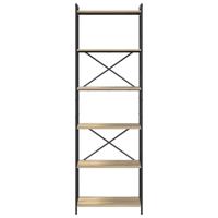 Boekenkast Sonoma eiken 60 x 30 x 188 cm MDF en Staal - thumbnail