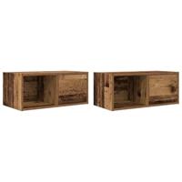 Tv-meubels 2 st 60x31x25,5 cm bewerkt hout oud houtkleurig - thumbnail