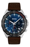 Hugo Boss 1513663 heren chronograaf intens bruin lederen bandhorloge 44 mm - thumbnail