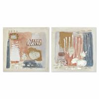 Schilderij DKD Home Decor Abstract Koloniaal (60 x 2,8 x 60 cm) (2 Stuks) - thumbnail