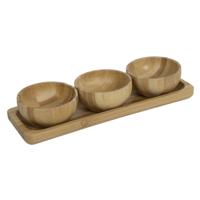 Svenska Living Bamboe tapasset 4-delig 21x7x4,4cm fsc - thumbnail