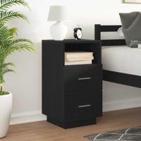 Nachtkastje met 2 lades 36x36x68 cm zwart - thumbnail