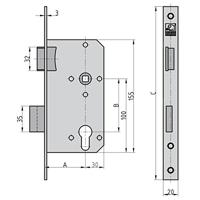 Basi 9240-5521 Insteekkamerdeurslot Zilver - thumbnail
