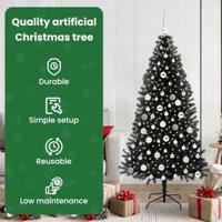 VidaXL Kerstboom met 300 led met standaard zwart 180 cm pvc - thumbnail