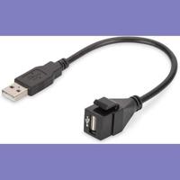 DIGITUS Keystone-koppeling USB 2.0 - Voor DN-93832 - Met 16 cm kabel - Zwart (RAL 9005) - thumbnail