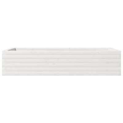 Plantenbak 110x60x23 cm massief grenenhout wit