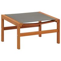 Tuinstoel met voetensteun eucalyptushout en textileen grijs - thumbnail