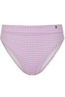 Beachlife geruit high waist bikinibroekje lila/wit - thumbnail