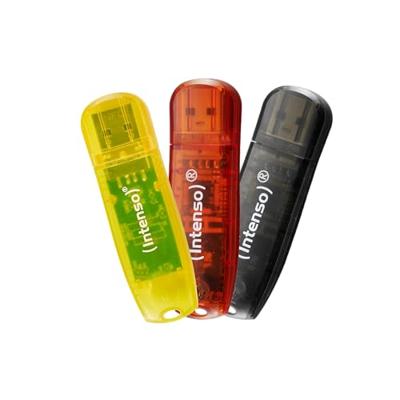 Intenso Rainbow Line USB-stick Retail 8 GB Zwart, Rood, Geel 3502463 USB-A 2.0