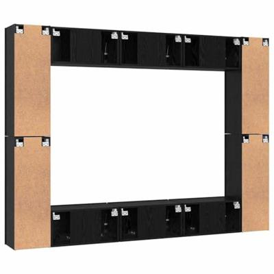 Tv-meubelset 10 pcs Zwart eiken Medium 30.5 x 30 x 90 cm