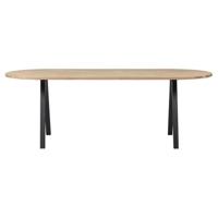 WOOOD Ovale Eettafel 'Tablo' met 2-standen poot, 220 x 90cm - thumbnail