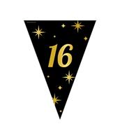 Classy Vlaggenlijn 16 Jaar Zwart/Goud (10m) - thumbnail