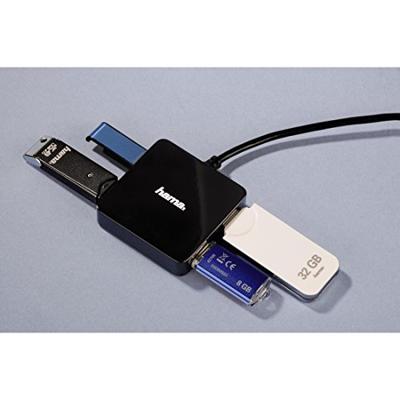 Hama 12131 USB-hub 2.0 (aansluiting van maximaal 4 USB-apparaten, geschikt voor USB 2.0, achterwaarts compatibel, stroomvoorziening via USB-aansluiting) zwart Single zwart