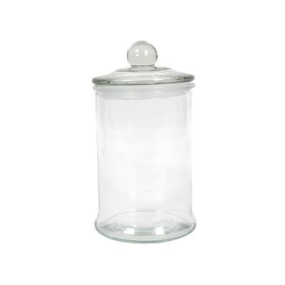 Voorraadpot glas met knop Ø10x18,5cm