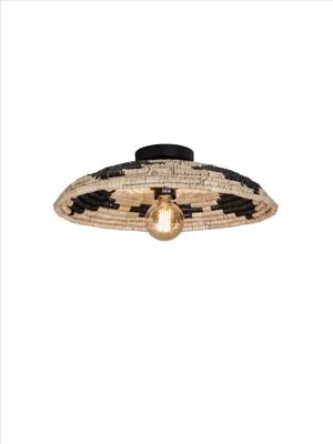 GOOD&MOJO Plafondlamp 'Andros' 45cm, kleur Zwart/Naturel/Wit