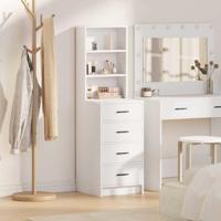 Highboard met lade Wit 40 x 41 x 135 cm Bewerkt hout - thumbnail