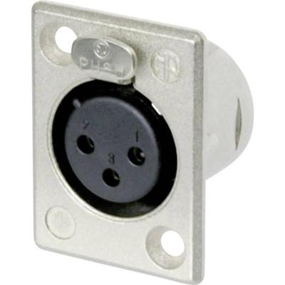 Neutrik NC3FP-1 XLR-connector Flensbus, contacten recht Aantal polen: 3 Zilver 1 stuk(s)