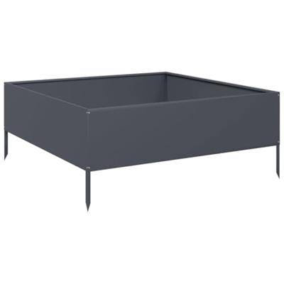 VidaXL Plantenbak verhoogd 100x100x25 cm staal antracietkleurig VidaXL Plantenbak verhoogd 100x100x25 cm staal antracietkleurig