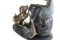 Decoratieve figuren DKD Home Decor Blauw Gouden Vrouw 13 x 8,5 x 17,5 cm - thumbnail
