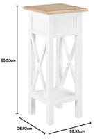 Bijzettafel 27x27x65,5 cm hout wit - thumbnail