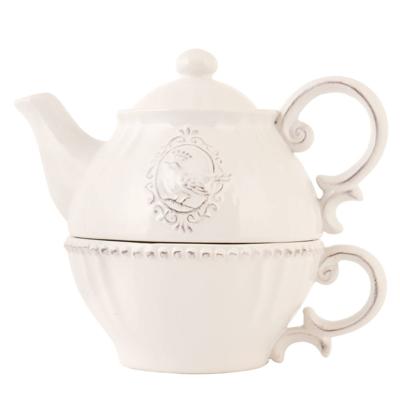 Tea for One Set Wit Keramiek met Vogel - 400 ml Tea for One Set Wit Keramiek met Vogel - 400 ml
