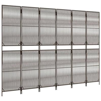 Kamerscherm 6 panelen poly rattan bruin Kamerscherm 6 panelen poly rattan bruin