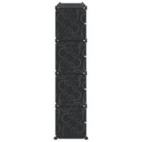 VidaXL Opbergmeubel met 12 vakken en deuren polypropeen zwart - thumbnail