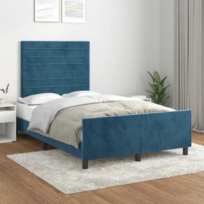 Bedframe zonder matras 120x190 cm fluweel donkerblauw