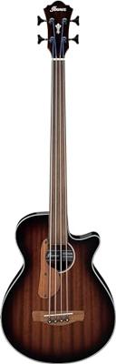 Ibanez AEGB24FE Mahogany Sunburst High Gloss fretloze elektrisch-akoestische basgitaar