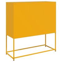 Dressoir 100,5x39x107 cm staal mosterdgeel - thumbnail