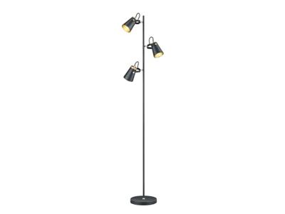 Trio Design vloer leeslampEdward 3-lichts zwart met goud - 408800332