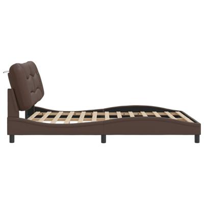 Bedframe met LED-verlichting kunstleer bruin 160x200 cm