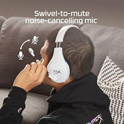 HyperX Cloud Stinger Core Over Ear headset Radiografisch Stereo Wit, Blauw Volumeregeling, Microfoon uitschakelbaar (mute) Gamen