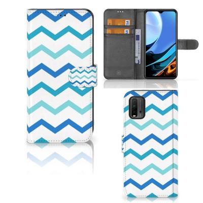 Xiaomi Redmi 9T | Poco M3 | Telefoon Hoesje | Zigzag Blauw