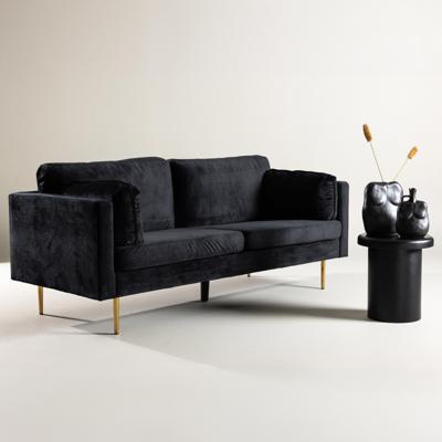 Nohr 3-zits Bank 'Tylan' Velvet, kleur Zwart