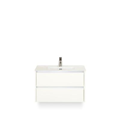 Dante Badmeubelset 80 cm - Wit Hoogglans - Keramische Wastafel Wit Cover