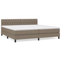 Boxspring met matras stof taupe 200x200 cm - thumbnail