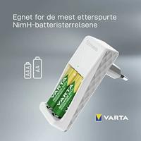 VARTA Mini Charger for 2 AA, AAA NiMH-ladbare batterier (inkludert 2x AAA 800 mAh akku), EU-plugg - thumbnail
