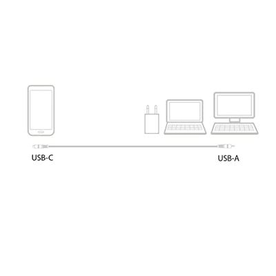 ACT USB 3.2 Gen1 laad- en datakabel A male - C male 1 meter, nylon ACT USB 3.2 Gen1 laad- en datakabel A male - C male 1 meter, nylon