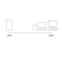 ACT USB 3.2 Gen1 laad- en datakabel A male - C male 1 meter, nylon - thumbnail