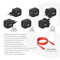 club3D CAC-1909EU Laptop netvoeding 45 W 2x USB-C USB PD Zwart Binnen - thumbnail