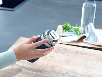 Leifheit 03247 reisdrinkbeker 350 ml Zwart, Blauw Roestvrijstaal