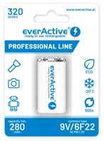 EverActive Ni-MH 6F22 9V 320 mAh oplaadbare batterijen uit de Professional Line - thumbnail