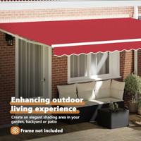 VidaXL Vervangingsdoek voor zonnescherm rood 430 x 345 cm polyester - thumbnail