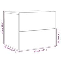 Nachtkastjes met LED's 2 st wandgemonteerd zwart - thumbnail