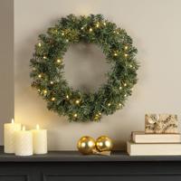 Kerstkrans Imperial krans bo D50 cm 40 LED groen/wit Everlands - Everlands - thumbnail